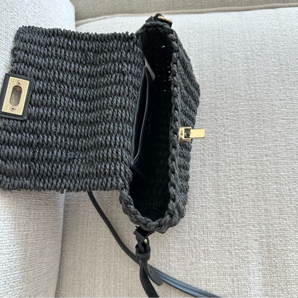 Zara Black Woven Crossbody Bag - Picture 3 of 3